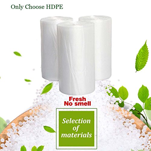 Small Trash Bags 4 Gallon Garbage Bags Waste Basket Bin Liners Bags For Bathroom, Kitchen, Office, Home Bedroom,Car- Clear White (125 Count) - style: Flat