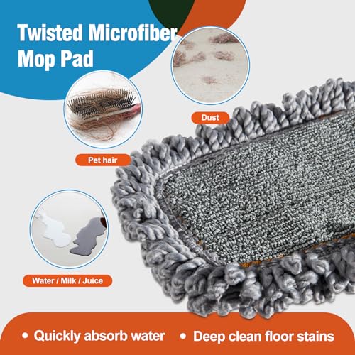 CLEANHOME Mirofiebr Dust Mop with 7 PCS Washable Mop Pads and Extendable 55” Long Handle, Multifunction Floor Mop for Hardwood,Marble,Laminate,Tile Floor Mopping
