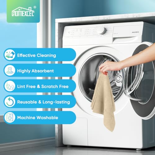 HOMEXCEL Brown Microfiber Cleaning Cloths, 20 Pack Cleaning Rags - Lint Free & Scratch-Free Microfiber Towels for Cars, House & Kitchen, Absorbent Cleaning Towels, 11.5 x 11.5 Inch - color: Brown