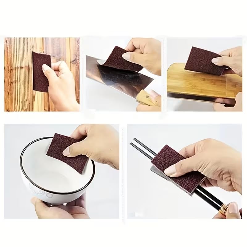 10pcs Diamond-Coated Heavy Duty Cleaning Pads - Abrasive Sponge Scrubbers for Pot Bottom, Cutting Board, Rust Removal, Dishwashing, Household & Commercial Use, Effortless Scouring Power 3.54"x5.31"