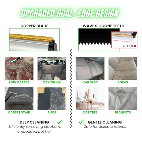 Carpet Rake for Pet Hair Removal & Fluffing Matted Carpet – 61" Adjustable Handle, Deep Clean Dog & Cat Hair Remover, Reusable Scraper for Rugs, Low Pile Carpet, Couch & Stairs - size: Twin
