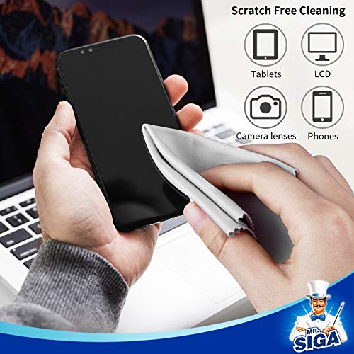 MR.SIGA Premium Microfiber Cleaning Cloths for Lens, Eyeglasses, Screens, Tablets, Glasses, 6 Pack, 6 x 7 inches (15 x 18 cm) - size: 6 Pack-6 X 7 inch