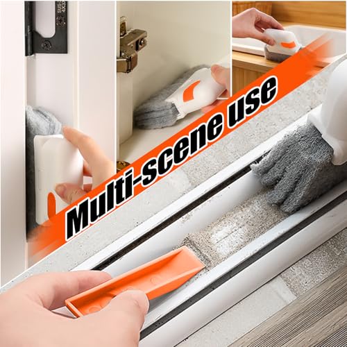 Window Track Cleaning Brush – Single Handheld Brush for Sliding Door, Window Sills, Small Gaps, and Crevices, Efficient Dirt and Water Stain Removal - color: 1orange