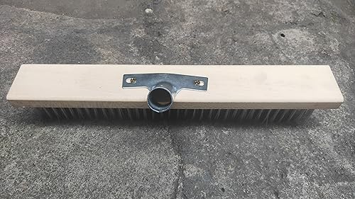 16" Heavy-Duty Rough Surface Floor Brush,Stainless Steel Wire Large Deck Scrub Brush 16" x 2.7” Removes Snow, Dirt & Grime on Drivways, Steps, Patios, Decks, Tile, Cement Without Stick (16") - size: 16"