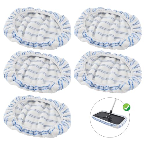 5 Pack Mop Heads Replacements for Ocedar Hardwood Floor 'N More Microfiber Mops,Terry Cloth Mops Refills 15 x 8 Flat Dust Mop Pads for O Cedar mop,Washable&Reusable Mopping Pads (Handle Not Included) - size: 5 Pack
