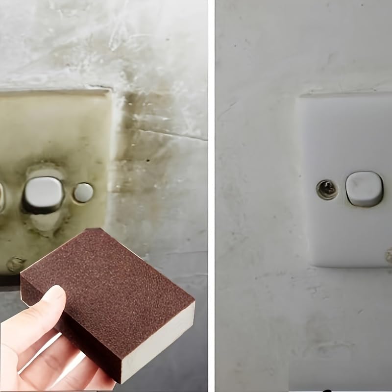 2PCS Abrasive Scrub Sponge 2-Pack, Emery Cleaning Pad for Tough Grime, Pot Bottom and Rust Removal, Grill and Stove Cleaning, 2PCS - color: 2pcs