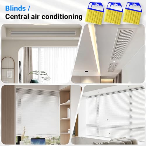 3pcs Window Blind Cleaner Duster Tool,2026 New Cleaning Tools,7 Fingers Washable Microfiber Dusters for Cleaning,Crevice Cleaning Brush, Duster for Venetian Blinds & Air Conditioner Vents(Blue - color: Blue