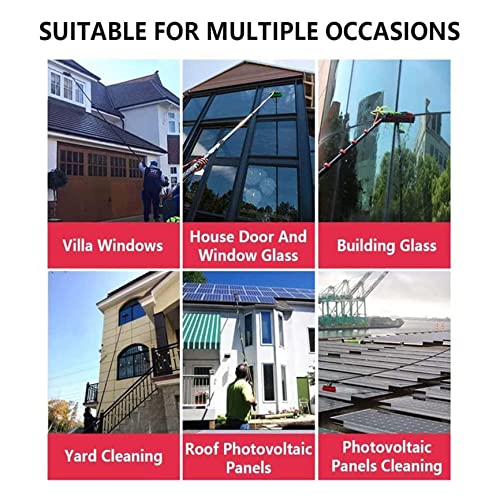 Professional Window Cleaning Kit - Extendable Pole and Squeegee Cleaner with 180° Rotation Bendable Head and Alumipole - size: 18FT