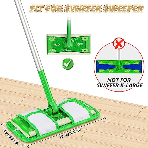 Reusable Mop Pads Compatible with Swiffer Sweeper Mops: Papclean Microfiber Wet Pads Refill Dry Sweeping Cloths Washable Dust Floor Cleaner for Wood Floor Cleaning - 6 Pcs Green - size: 6 Pack