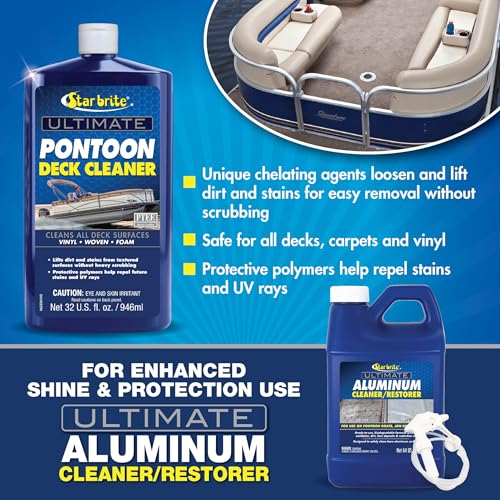 STAR BRITE Ultimate Pontoon Deck Cleaner - Lift Dirt & Stains from All Carpets, Woven, Foam & Textured Surfaces - 32 OZ (096332)