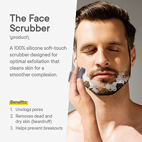 Face Scrubber Face Scrubber for Men Facial Cleansing Brush Silicone Face Wash Brush Manual Waterproof Cleansing Skin Care Face Brushes for and Exfoliating (Gray) - color: Gray