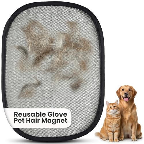 KEYVOZ Pet Hair Removal Glove for Cats and Dogs, Electrostatic Magic Brush Pet Hair Remover for Dog Couch, Available in Blue, Purple, Pink, Brown- Perfect for Pet Owners (Purple) - color: Purple