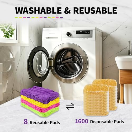 8 Pack Reusable Duster Pads Compatible with Swiffer Duster Refills, Washable Microfiber Dusting Cloths for Cleaning Home, Car, Pet, Furniture, Fans, Blinds