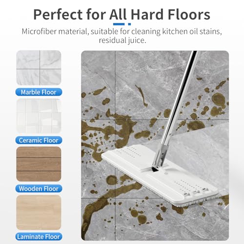 10Pcs Joymoop Mop Replacement Pads, 15 * 4.9'' Universal Mop Pads Mop Head Refills Washable Wet Mop, Compatible with Most 11-14” Size Mops - color: Grey + White, size: 15 * 4.9''