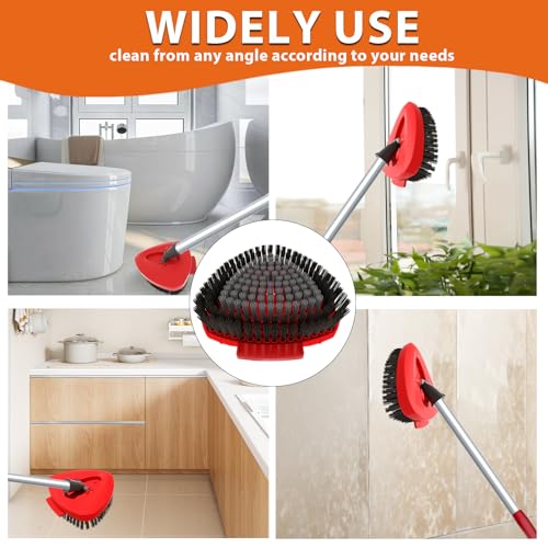 Fatmass Scrub Brush Mop Head Replacement Compatible with O Cedar EasyWring 1 Tank Spin Mop,New Upgrade Stiff Bristle Shower Brush Scrubbing Brush Cleaning Brush for Bathroom, Kitchen, Tub, Tile - size: Large (Black 1 Pack)