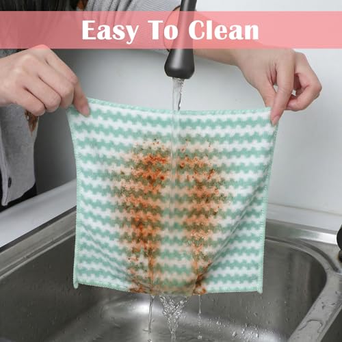 100 Pack Microfiber Cleaning Cloth, Soft Absorbent Rags 10" x 10" Kitchen Towels Double-Sided Wash Cloths for Home House Kitchen Dish Drying Washing Window Cleaning Supplies