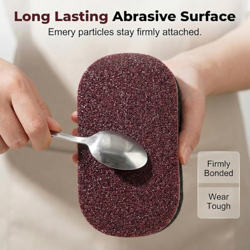 Emery Magic Wipe Sponge, Nano Carborundum Scrub Sponge, Heavy Duty Scouring Pad, Cleaning Sponge for Pots Pans Kitchen (10 PCS) - color: 10 Pcs