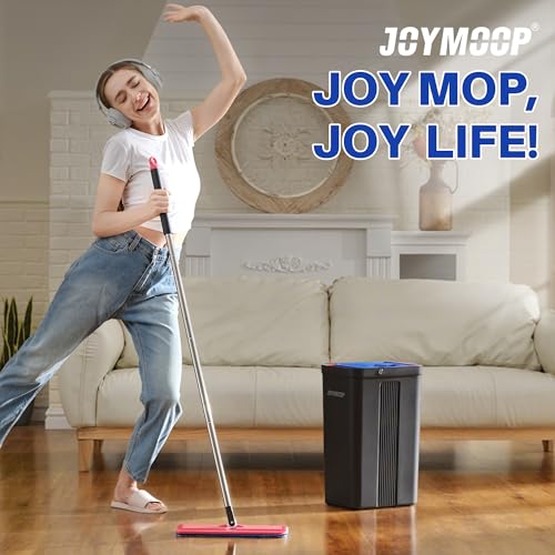 JOYMOOP 13-Inch Microfiber Flat Mop Head Replacement Pad, Black & Red, 1 Pack - color: Black & Red
