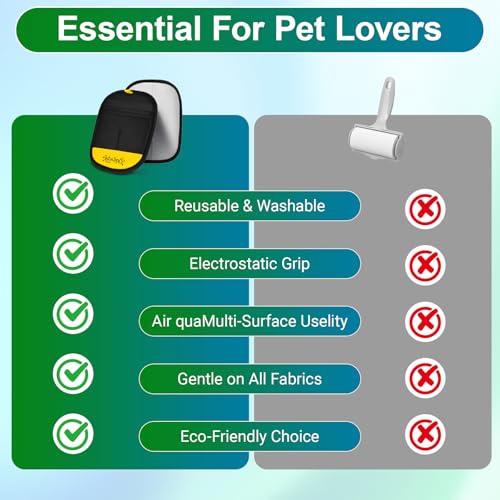 2pcs Quewpk Pet Hair Removal Glove for Dogs & Cats, Reusable Electrostatic Pet Hair Remover for Couch, Carpet, Clothing & Car Seats, Washable Fur Remover Glove for Laundry, Furniture & Pet Bed - color: 2pcs-blackyellow