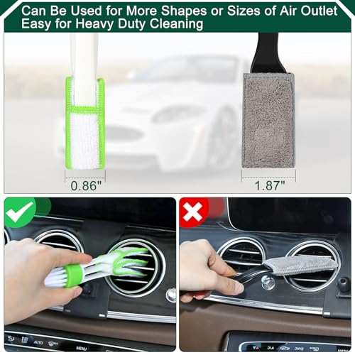 Fitosy Car Interior Duster Detail Brushes, Soft Bristles Brush Car Accessories for Cleaning Dashboard Air Vent Crevice, Detailing Dusting Tool Kit for Auto Truck SUV RV