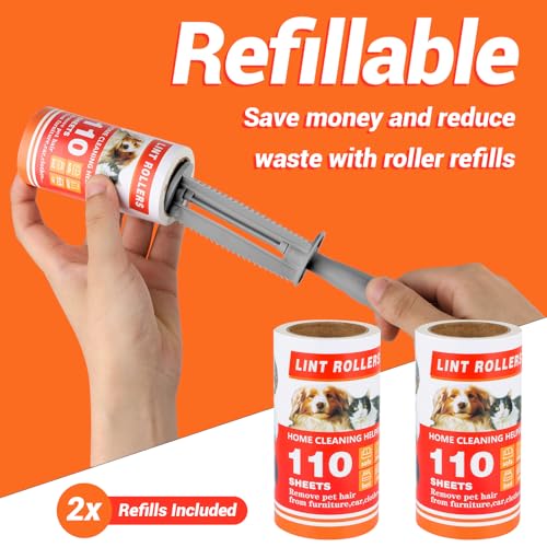 Lint Roller, Lint Rollers for Pet Hair Extra Sticky,Pet Hair Remover for Laundry, Lint Rollers for Pet Hair on Clothes, Furniture & Car - Dog & Cat Hair Removal Tool