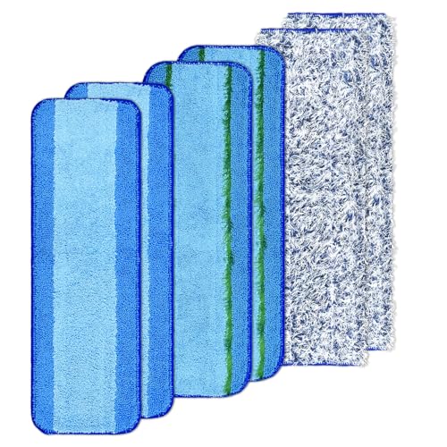 6 Pack Microfiber Cleaning Replacement Pad for Bona Mop,Washable Reusable Microfiber Cleaning Mop Pad for Hardwood Floor,Wet Dry Use,2 Deep Cleaning Pad+2 Microfiber Cleaning Pad+2 Dusting Mop Pad