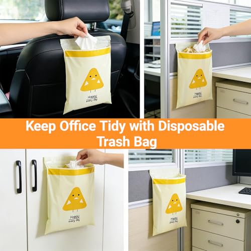 Disposable Car Trash Bags, 15PCS Set Car Trash Bags Adhesive Car Trash Bin, Trash Bags Trash Bin Liners for Car Accessories - color: 15Yellow