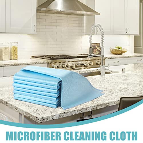 Tatuo 18 Pcs Microfiber Glass Cleaning Cloths (16 x 16) Polishing Cloth - Streak Free - Lint Free - Quickly Clean Windows, Glasses, Windshields, Mirrors, Stainless Steel, Monitor(Blue) - color: Blue