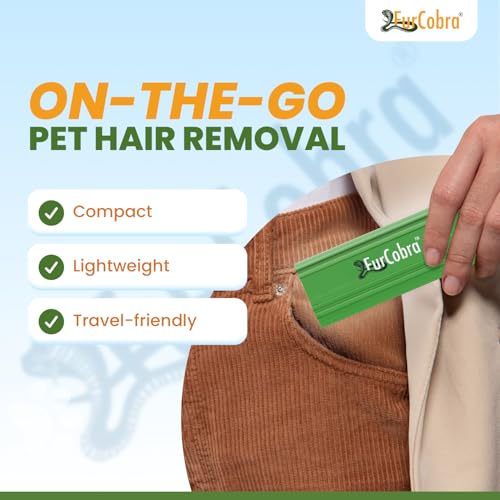 Pro Pet Hair Remover for Car Detailing, Carpet & Couch – Multi-Blade Dog & Cat Hair Scraper for Auto Interior, Upholstery, Furniture & Home – Reusable Embedded Fur Removal Tool - color: Green