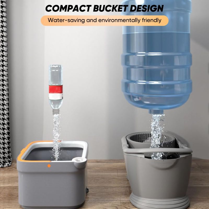 Spin Mop and Bucket Set with Replaceable Microfiber Mop Pads,Spin Mop,Self Wringing 360° Rotating Square Mop Head for Hardwood Tile Marble Floors (Replace Cloth * 6) - color: Replace Cloth * 6