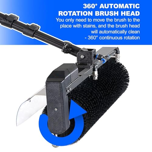 Solar Panel Cleaning Brush and Pole, Electric Water Fed Pole Kit, 60cm Roller Brush, Adjustable Telescopic Pole, Window Washing Cleaning Kit (5.5m)