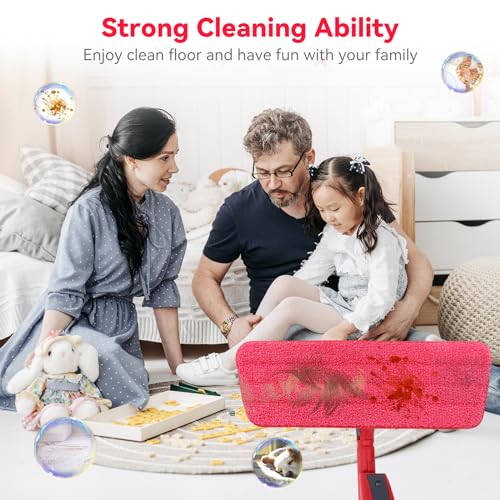 16.5 inch Microfiber Mop Pads for Rubbermaid Reveal Spray Mop and Any 16.5" Flat Mop - 10 Pack 13''-15'' Spray Mop Pad Reusable Washable Replacement Refills - Red & Grey - color: Grey and Red