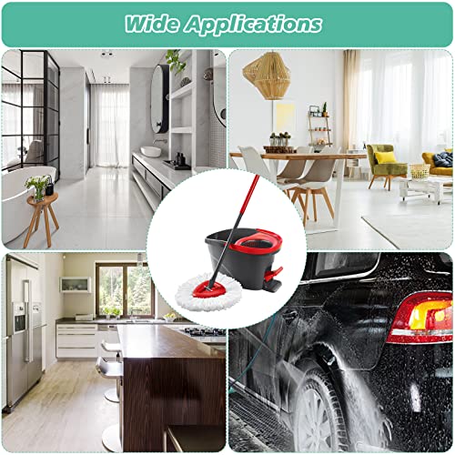 8 PCS Spin Mop Replacement Head,100% Microfiber Mopping Head Replacement Compatible with Triangle Spin Mop, 360 Degree Micro Spinning Mop Replace Head for Easy House Cleaning Floor Mopping - size: 8PCS