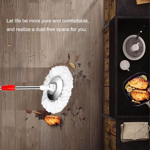 4 Pack Spin Mop Replacement Head for 360° Spin Mop System, Standard Size Round Shape Mop Head Replacement,Spin Mop Refills Replacement Head Microfiber, Machine Washable and Easy Cleaning