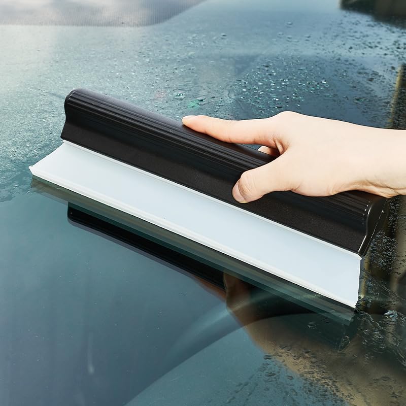 10-Inch Silicone Water Blade Squeegee, Quick Dry Wiper Blade with Anti-Slip Handle, Multi-Purpose Squeegee for Car Glass, Shower Doors, Kitchen and Windows