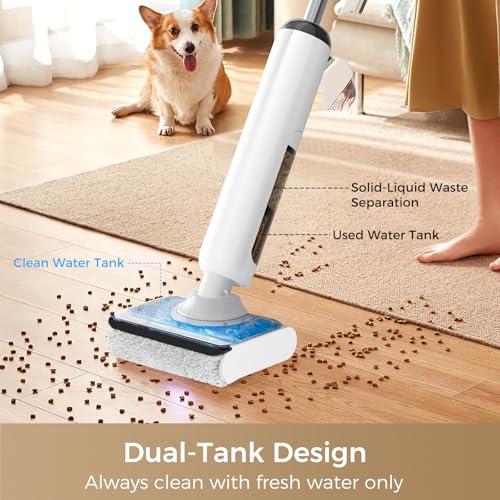 Wet Dry Vacuum Mop - Self-Cleaning Floor Washer with 180°Lie-Flat & 0 Hair Tangle, Self-Propelled Edge Cleaning, 60Min Runtime, Designed for Pet Hair, Kids' Spills & Daily Household Cleaning - size: HCLA3Air