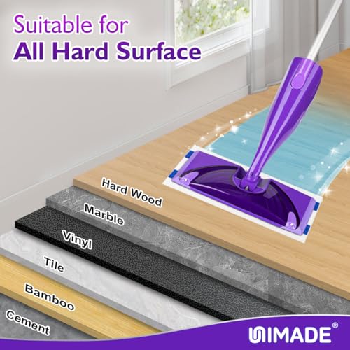 UNIMADE 64 Count Mop Pad Refill Compatible with Swiffer WetJet, Disposable Multi-Layers Mopping Pads for All Hard Surface, Especially Hardwood Floor, Super Absorbent Spray Mopping Pad Refills - size: 64 Count