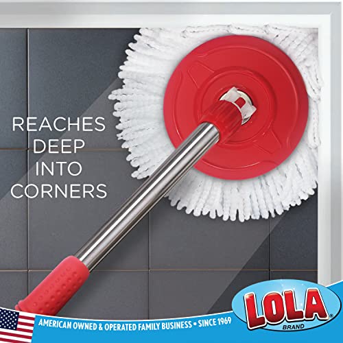 LOLA Revolution Microfiber Spin Mop Refill, Braided Pad, Super Absorbent, Reusable & Machine Washable, Does Not Drip Or Streak, 1 Pack