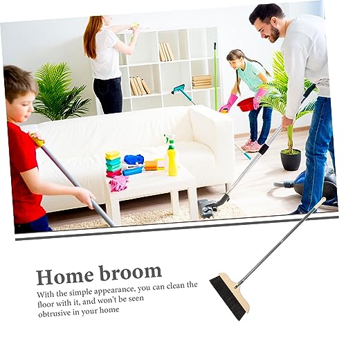 Hemobllo Long Handle Soft Bristle Floor Cleaning Broom Static Dust Sweeper for Home Kitchen Garbage Sweeping Tool with Easy Screw Assembly