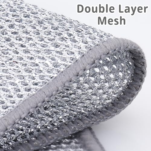 Nanaborn Wire Dishwashing Rags for Wet 12pcs Multipurpose Non-Scratch Kitchen Mesh Dishcloth