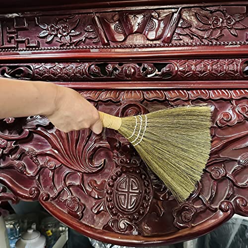 Set of 2 Brooms for Kid 12.6 inch- Vietnamese Natural Straw Soft Broom - Small Broom - style: 12.5in