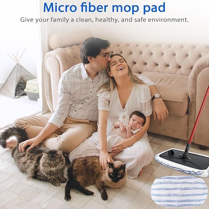 6 Pack Microfiber Mop Pads Covers Replacement Compatible with Oceda,Terry Cloth Mop Refills 15x8 Inch Pads for Wet Dry Hardwood Floor Cleaning, Washable & Reusable Mopping Pads - size: 6 Pack