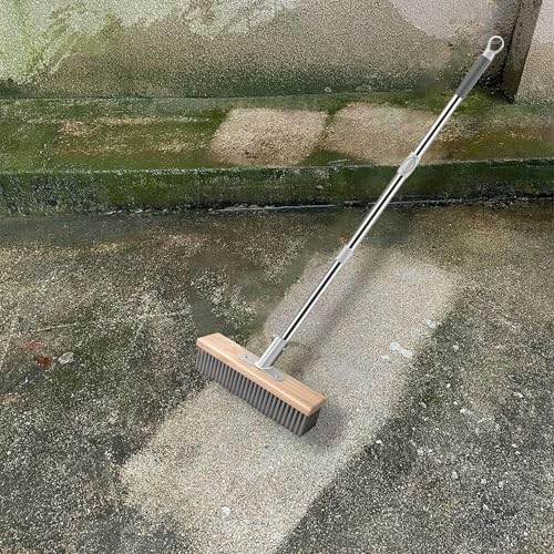Generic Stainless Steel Wire Scrub Brush Deck Floor Brush Remover Floor Cleaning Tool with Long Handle for Rough Surface Patio, 20cm - size: 20cm