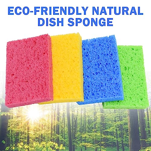 YoleShy 48 Pack Sponges Kitchen Natural Compressed Cellulose Sponges Durable Dish Sponge for Cleaning & DIY Reusable