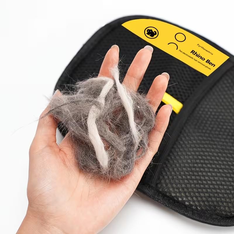 2-Pack Pet Hair Removal Glove – Reusable Pet Hair Remover for Dogs & Cats, Magic Brush Mitt for Couch, Furniture, Carpet, Car Seat & Clothing,8.27''*6.5''