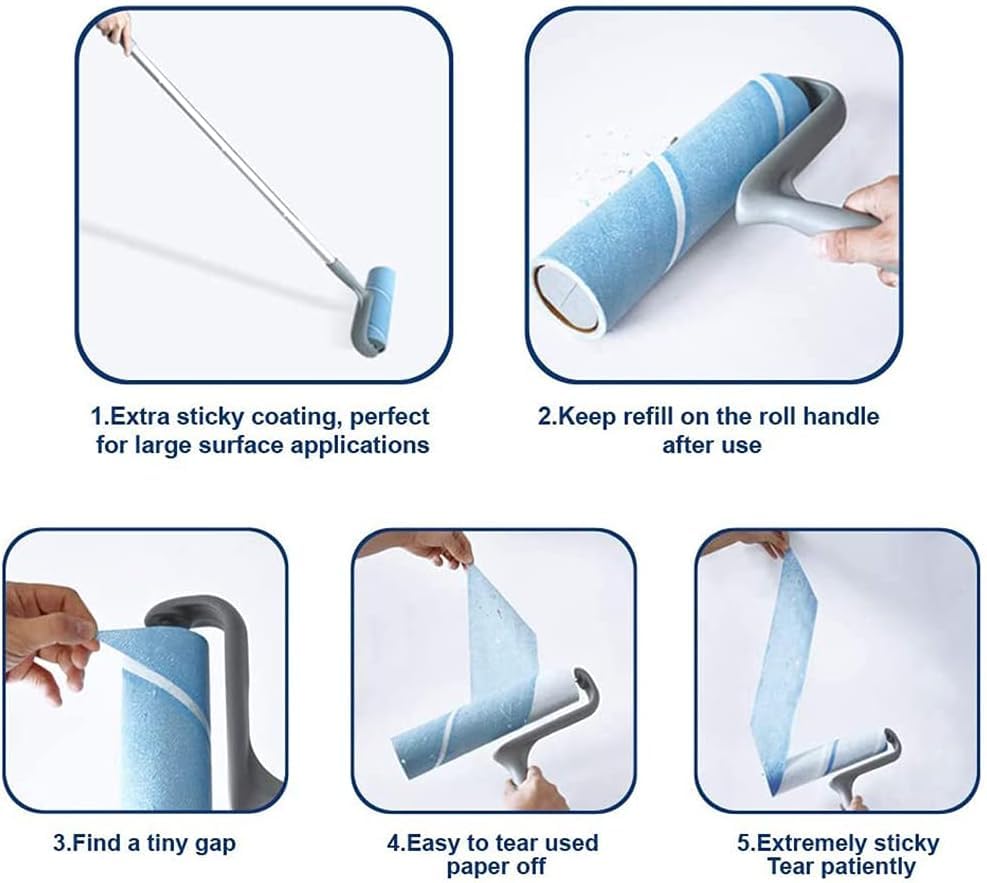 Layers Large Lint Roller Refill, Suitable for Most Large Rollers, mega Rollers, 10 in Wide Roller in The Market - 6 Packs - size: 50 Count (Pack of 6)