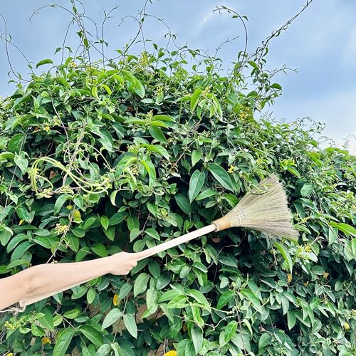 Handmade Whisk Sweeping Broom - Vietnamese Straw Soft Broom for Indoor or Outdoor Sweeping - Broom Decorative 9.45" Width, 39.37" Length