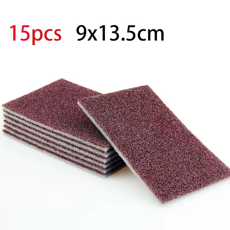 Diamond Sand Sponge Wiper Household Cleaning Cloth Kitchen Dishwashing Brush Pot Cleaning Cloth (15pcs) - color: 15pcs
