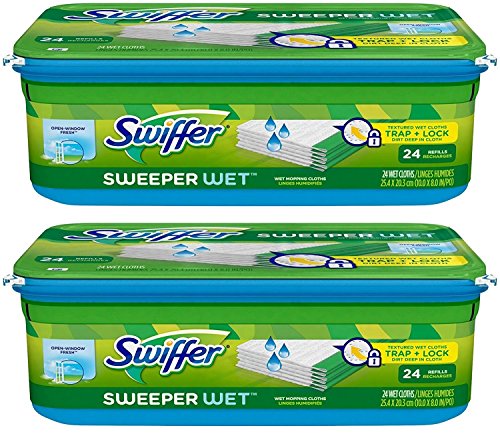 Swiffer Sweeper Wet Mopping Cloth Refill - Open Window Fresh - 24 wet cloths - 2 pk - size: 14 Count (Pack of 2)