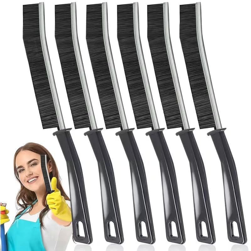 6 Pcs Hard Bristle Crevice Cleaning Brush - Grout & Gap Crevice Brush for Bathroom Gap, Corners, Window Tracks, Kitchen Sink, Tight Spaces and More Multifunctional Gap Brush